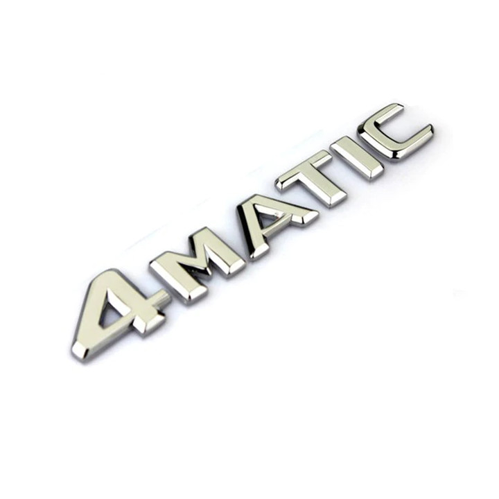 Decal tem chữ 4 MATIC dán xe đuôi ô tô chất liệu nhựa ABS mạ crom, kích thước 14*2.3cm G30219