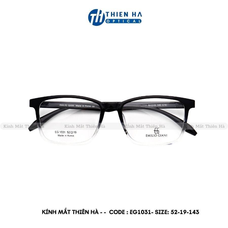Gọng kính vuông THIEN HA OPTICAL nhập khẩu HÀN QUỐC chất liệu nhựa TR90 dẻo nhẹ bền dáng Unisex dễ đeo nhiều màu EG1031