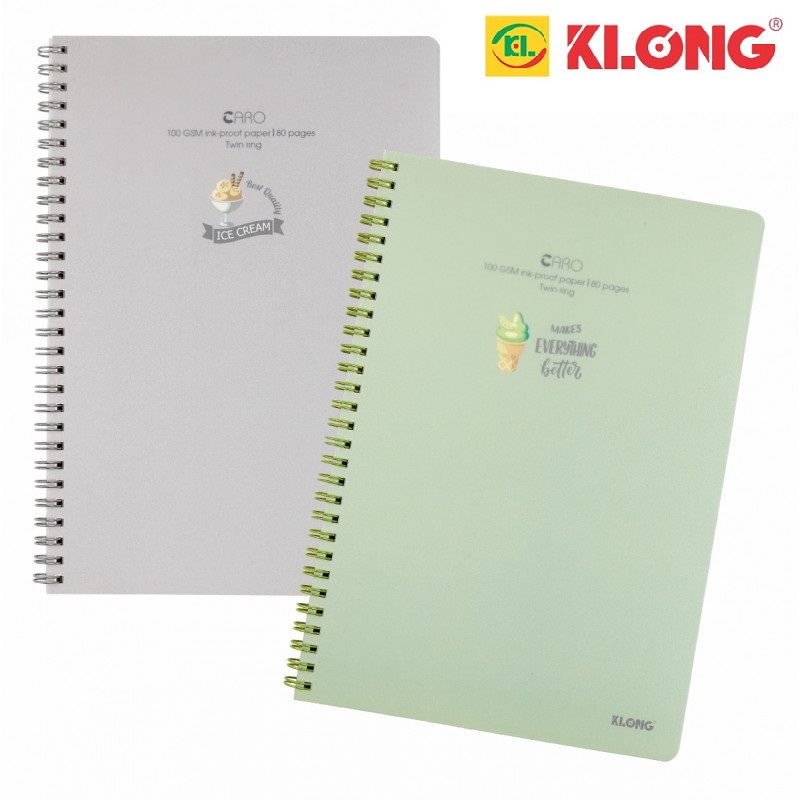 Sổ lò xo kép Caro B5 80 trang bìa nhựa - Klong 574