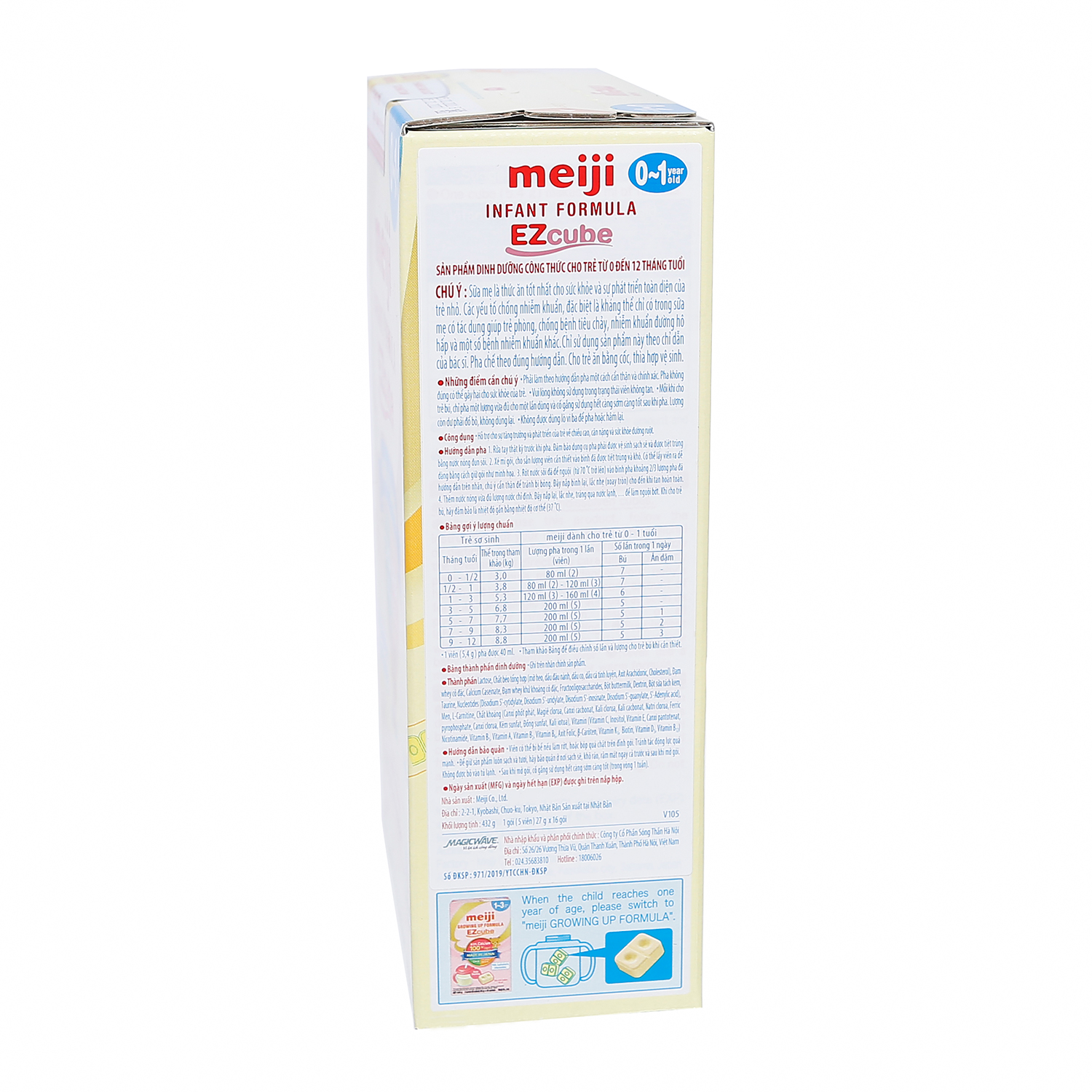 Sữa thanh Meiji Infant Formula EZcube 432g cho bé 0-1Y