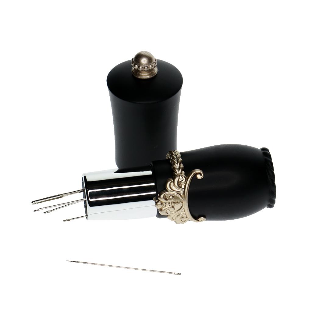 Lipstick Shaped Needles Pin Cushion Holder with 5pcs Sewing Needles
