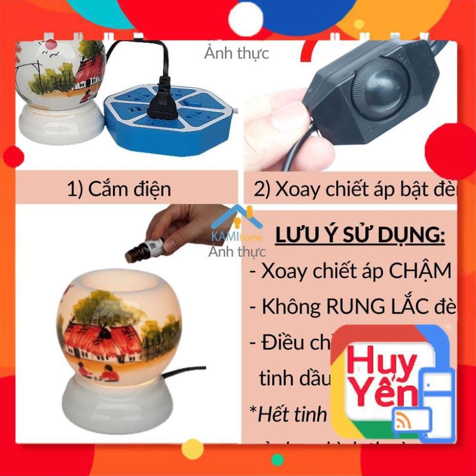 Đèn xông tinh dầu thơm phòng đuổi muỗi  hình Tròn 9,5x11,5cm sứ Bát Tràng Việt Nam