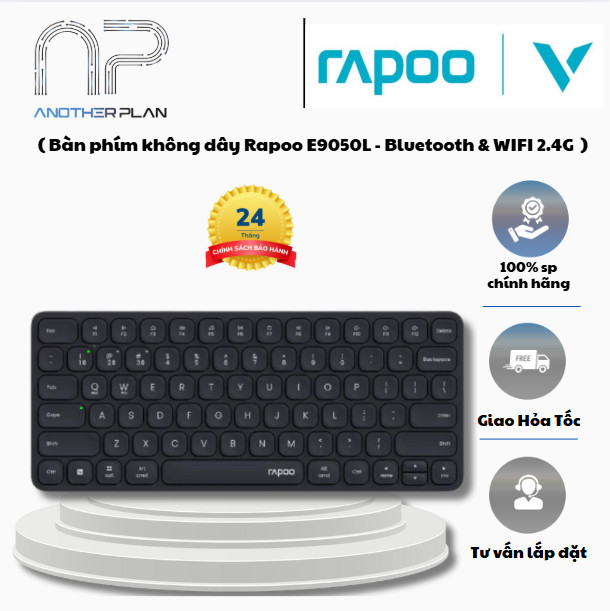 [ Hàng Chính Hãng ] Bàn phím không dây Rapoo E9050L - Bluetooth &amp; WIFI 2.4G - dùng cho Windows &amp; Mac - BH 24 tháng