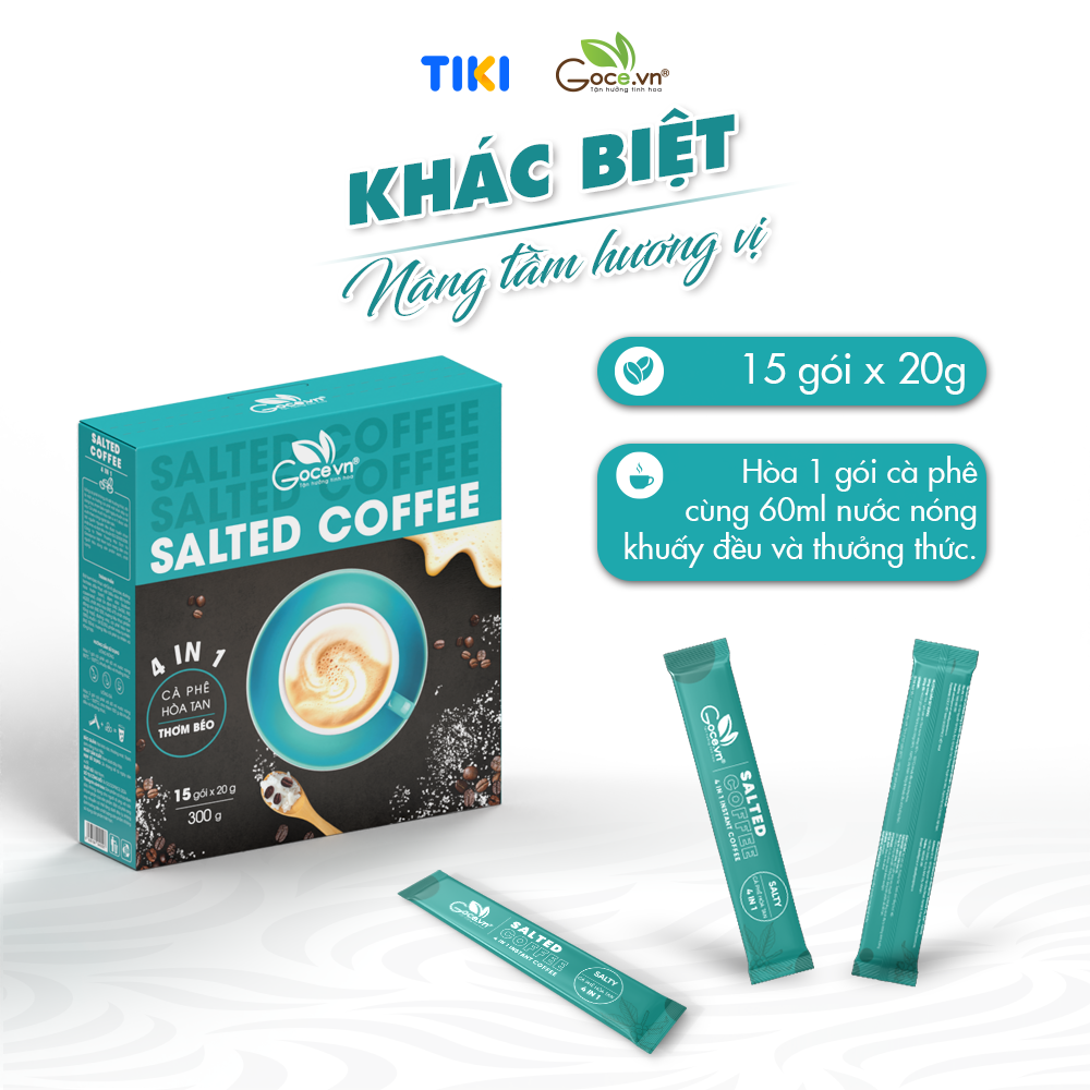 Salted Coffee Goce - Cafe Muối hòa tan 4 trong 1 - 300g (15 gói x 20g)
