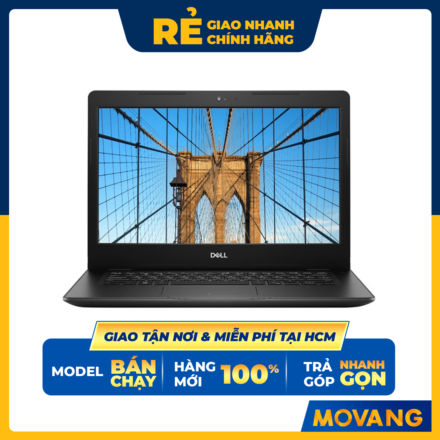 Laptop Dell Vostro 3405 V4R53500U003W (AMD R5-3500U/ 8GB (1x8GB) DDR4 2400Mhz/ 512SSD M2 PCIe NVMe/ 14 FHD/ Win10) - Hàng Chính Hãng