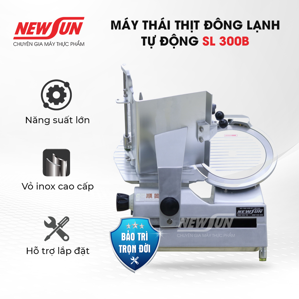 Máy Thái Thịt Đông Lạnh Tự Động SL 300B NEWSUN, Thái Năng Suất Cao - Hàng Chính Hãng