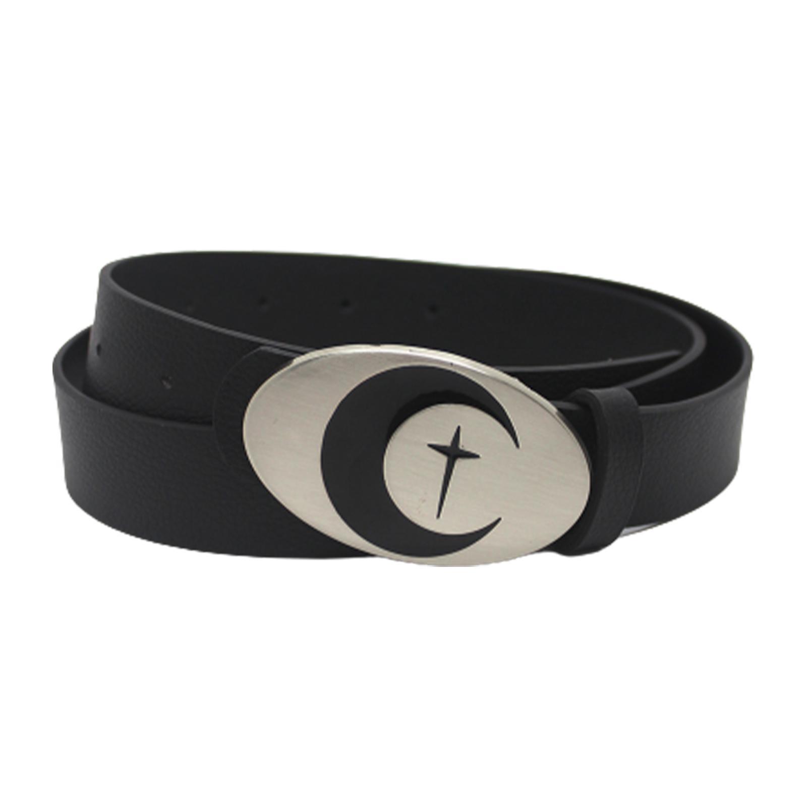 PU Leather Belt Waist Band Fashion Belt Punk Metal Buckle for Men and Women
