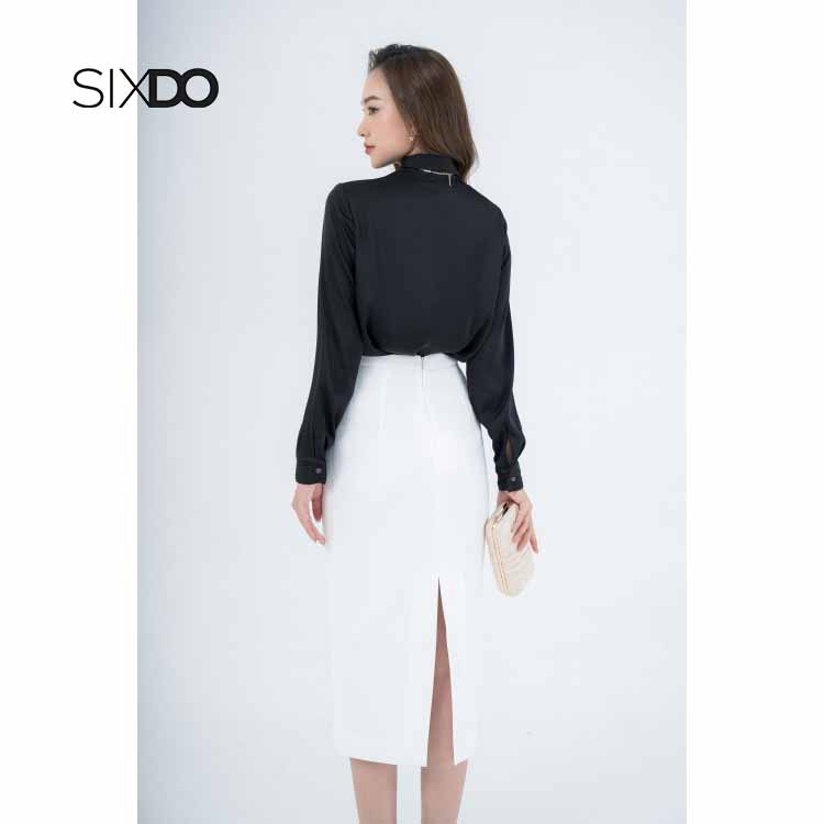 Áo sơ mi nữ lụa cổ đức thời trang SIXDO