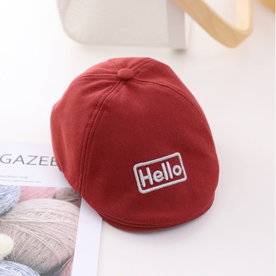 Mũ nồi nón beret vintage trẻ em Hello cho bé 1-3 tuổi