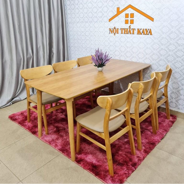 Set Bàn Ăn 6 Ghế Lunar (Tự Nhiên