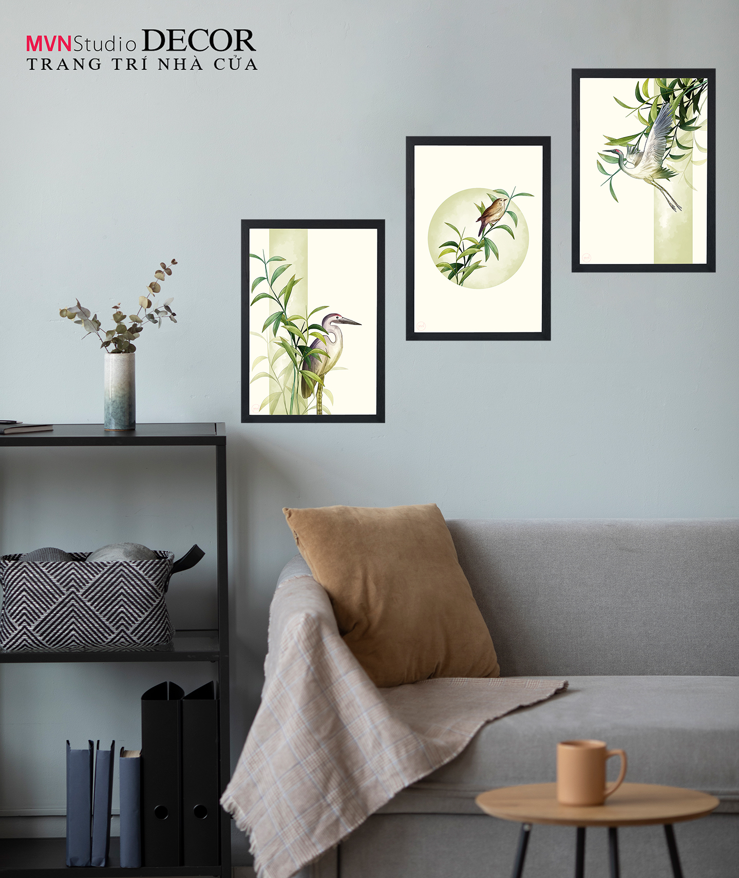 Tranh decal dán tường KHUNG ẢNH THIÊN NHIÊN CÒ BAY trang trí PHÒNG KHÁCH, BÀN LÀM VIỆC - MVN Studio Decor
