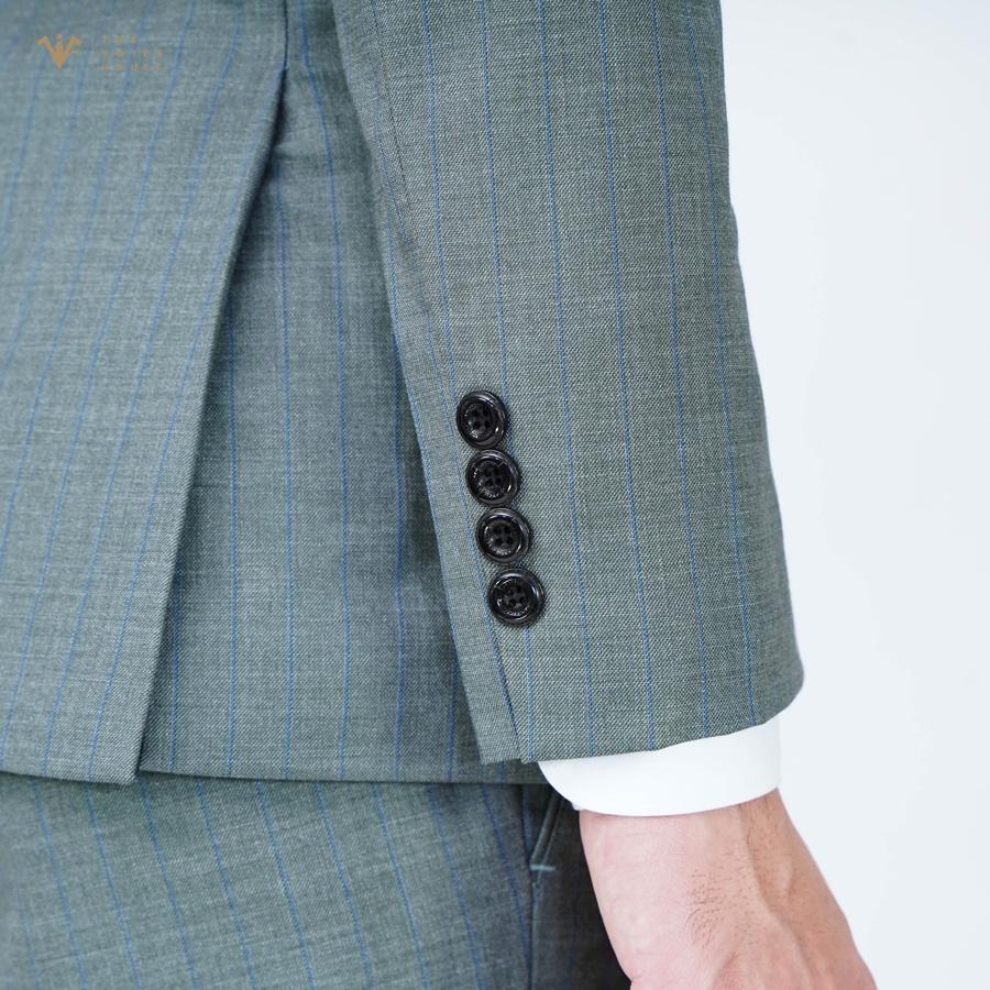 Bộ vest nam xanh rêu kẻ ô, suits sartorial chất WOOL The Suits House - S