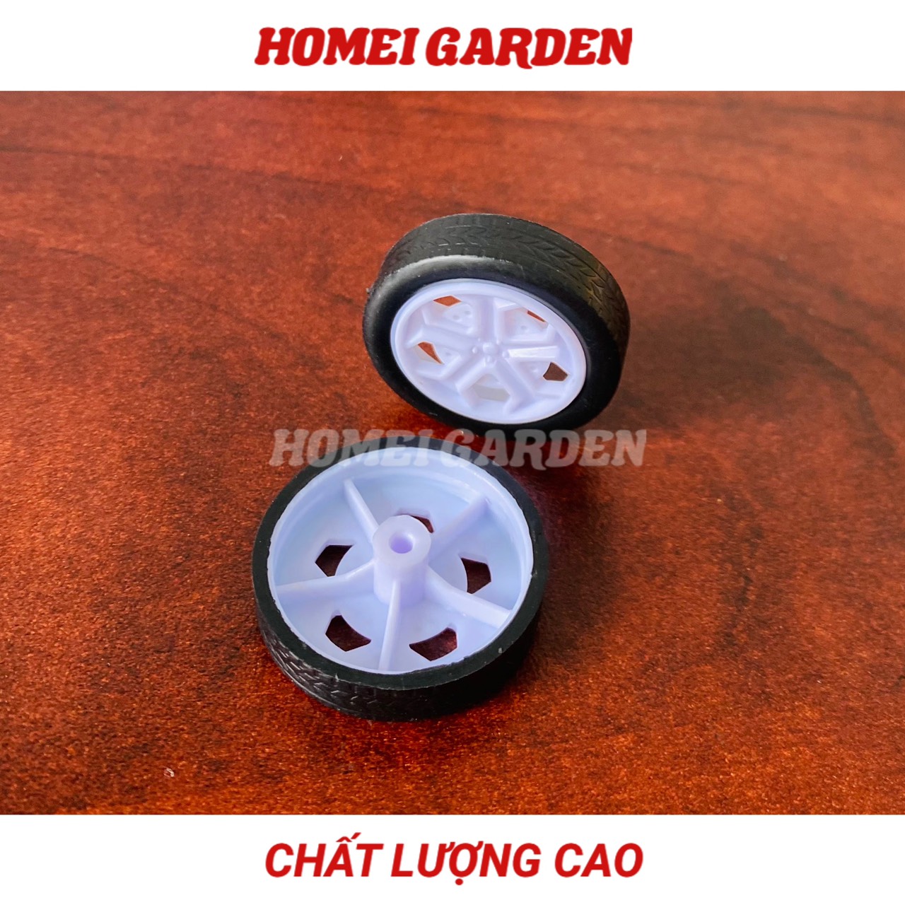 4 bánh xe cao su mini đường kính 26mm kèm 2 truc dài 100mm mô hình - HM0050