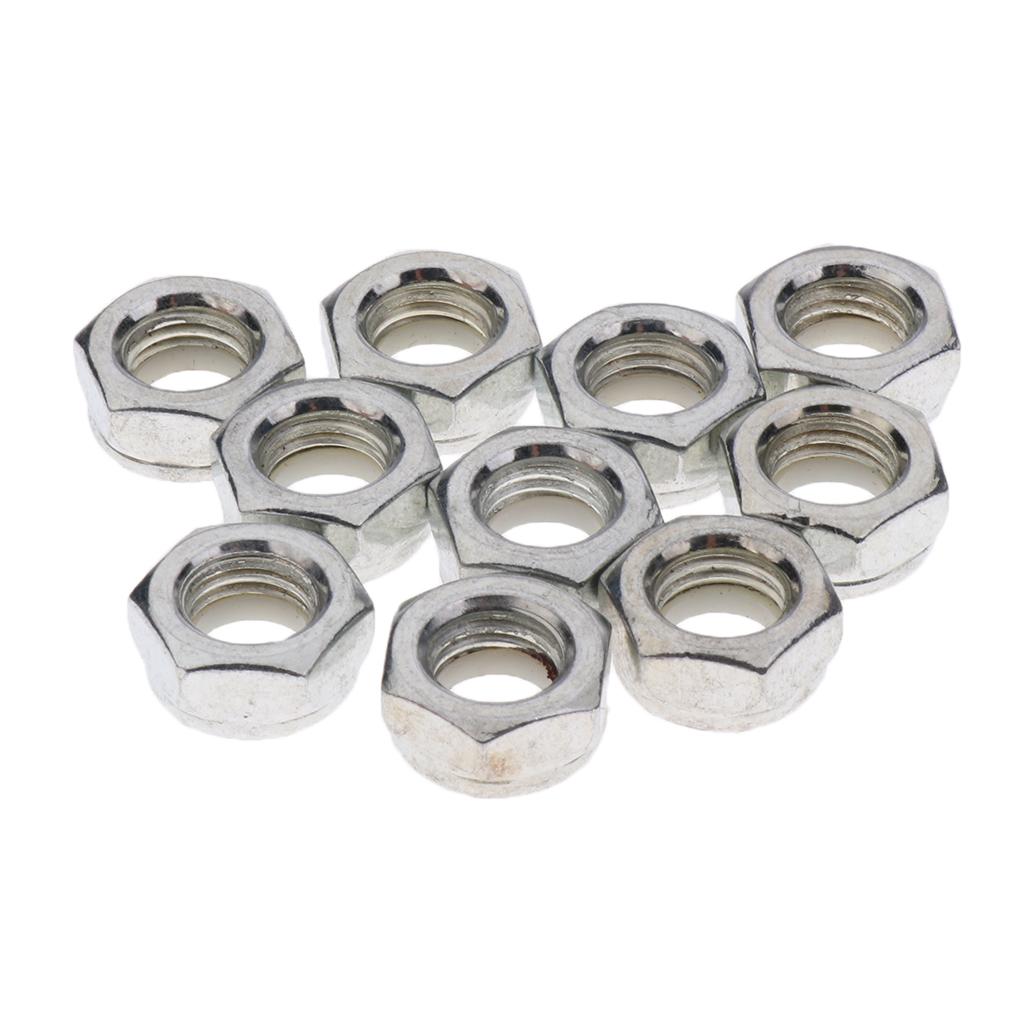 10pcs Axle Mounting Nuts for Skateboard Longboard Trucks Inner Diameter 9mm