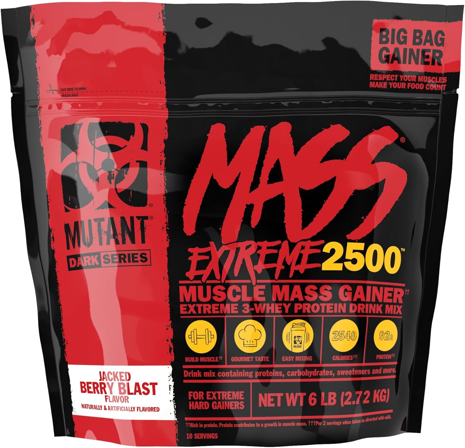 Mutant MASS EXTREME 2500, Sữa Hỗ Trợ Tăng Cân, Tăng Cơ Nạc, Calo và Protein Cao | Nhập Khẩu Canada