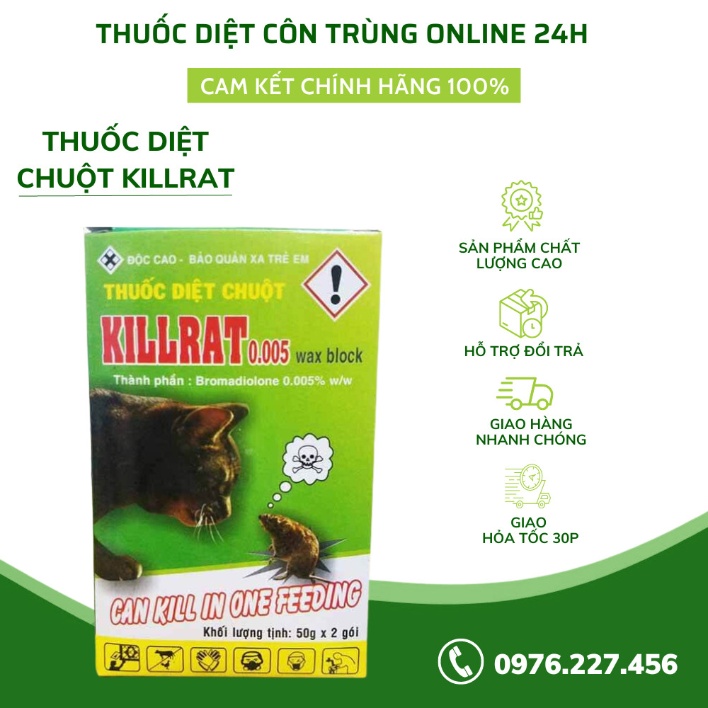 Thuốc Diệt Chuột KILLRAT Diệt Chuột Gói 50 Gram An Toàn Hiệu Quả - Dietcontrung.online24h