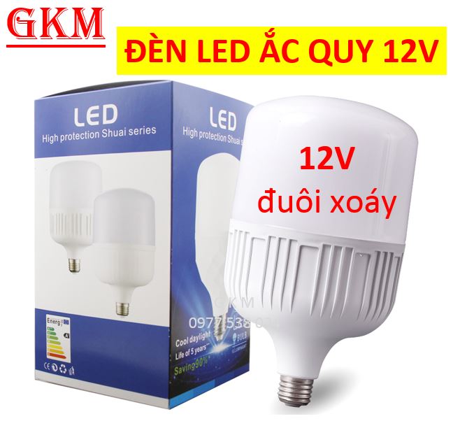 Bóng đèn led 12V đuôi xoáy, công suất 30w 40w 50w, đèn led ắc quy
