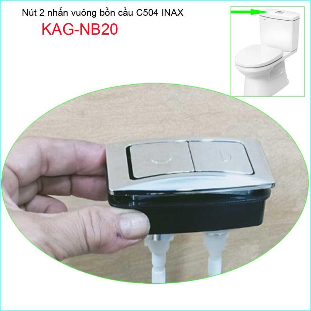 Nút nhấn cầu Inax C504-702 nút nhấn cầu xả 2 nhấn chữa nhật Kace KAG-NB20