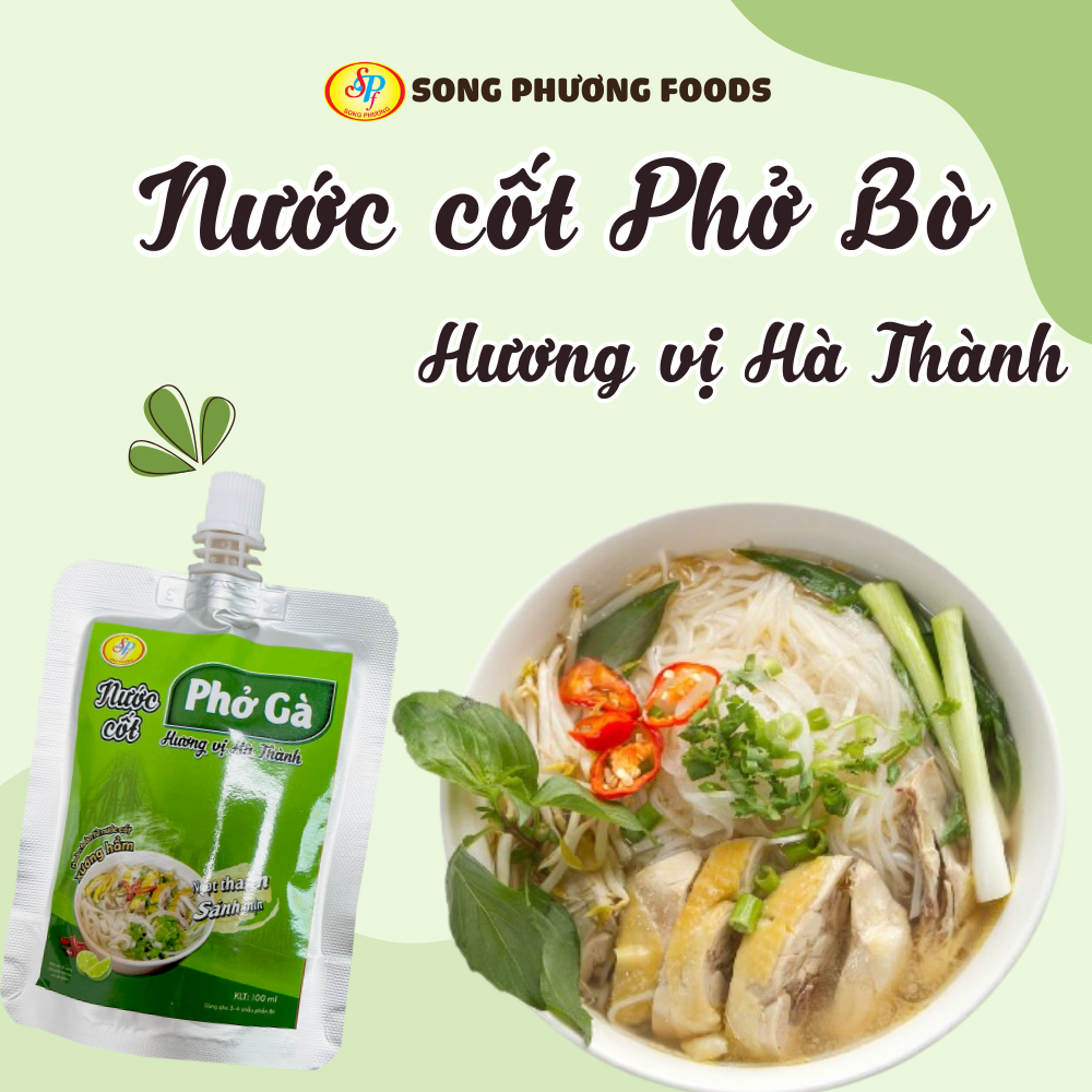 Nước cốt phở Gà hương vị Hà Thành -Hàng xuất khẩu Nhật- Hoàn toàn từ nước cốt xương hầm,thơm ngon, chuẩn vị, không cần nêm nếm- túi 100ml