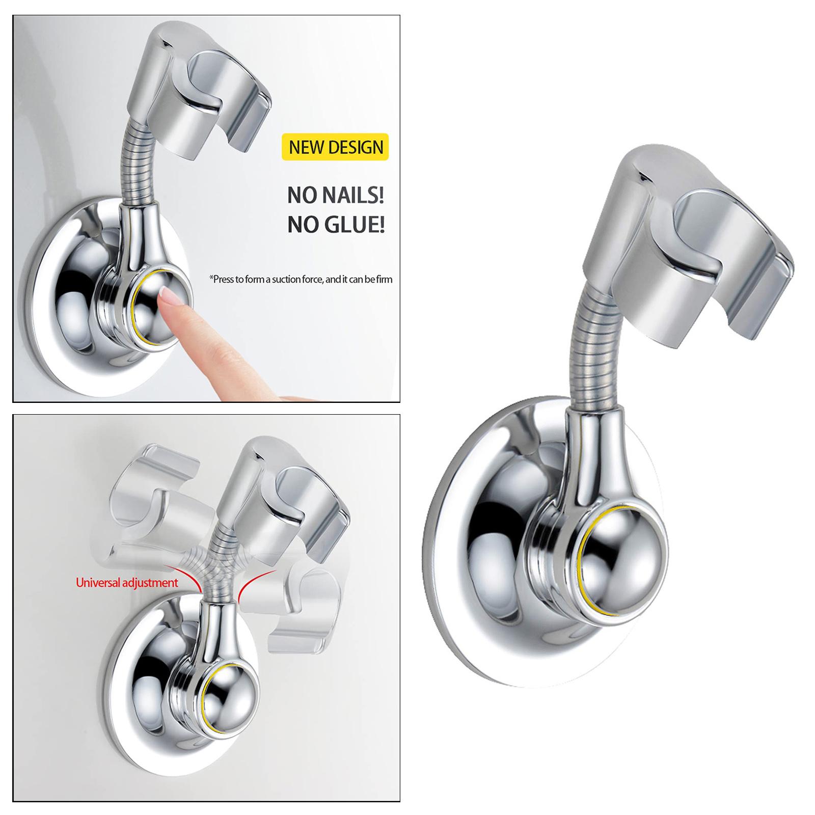 Shower Head Holder Suction Cup Handheld Bracket Adjustable Height Shower Holder, Removable Wall Mounted Suction Bracket