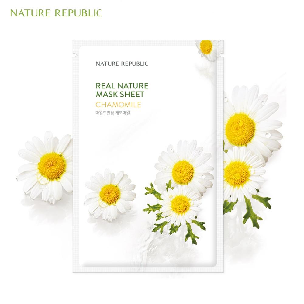 Nature Republic Mặt nạ giấy dưỡng ẩm, ngăn ngừa mụn Real Nature Chamomile Mask Sheet 23ml