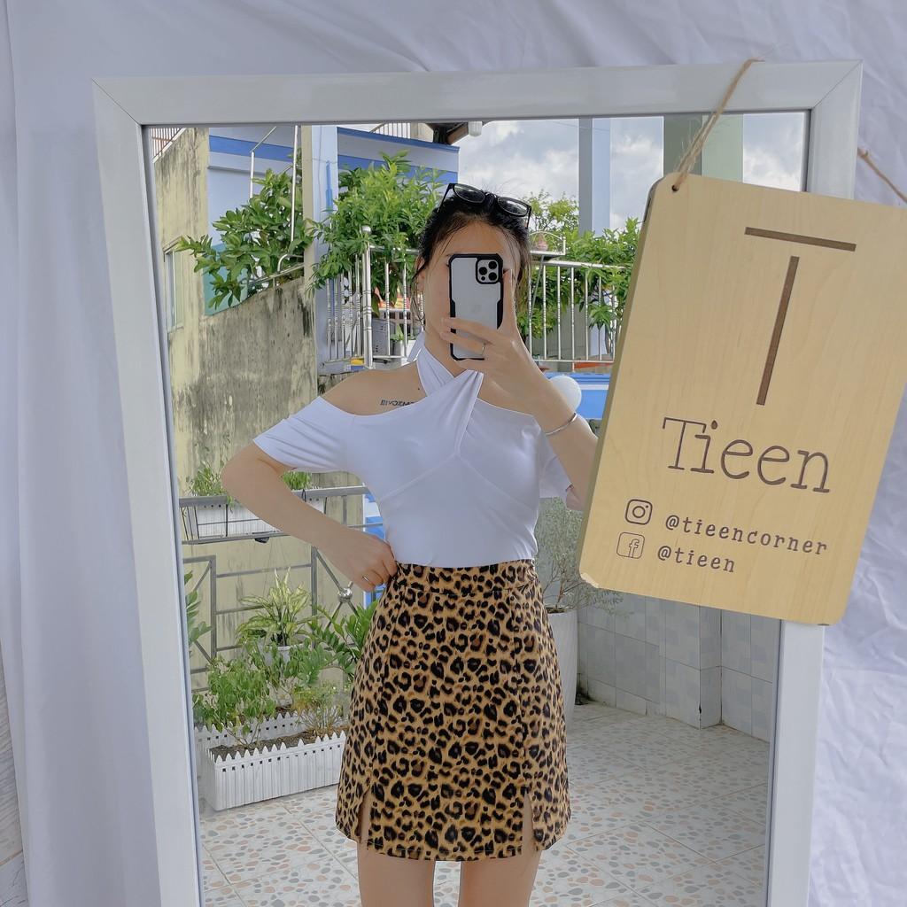 Chân váy da beo trendy chất voan mềm có lót trong