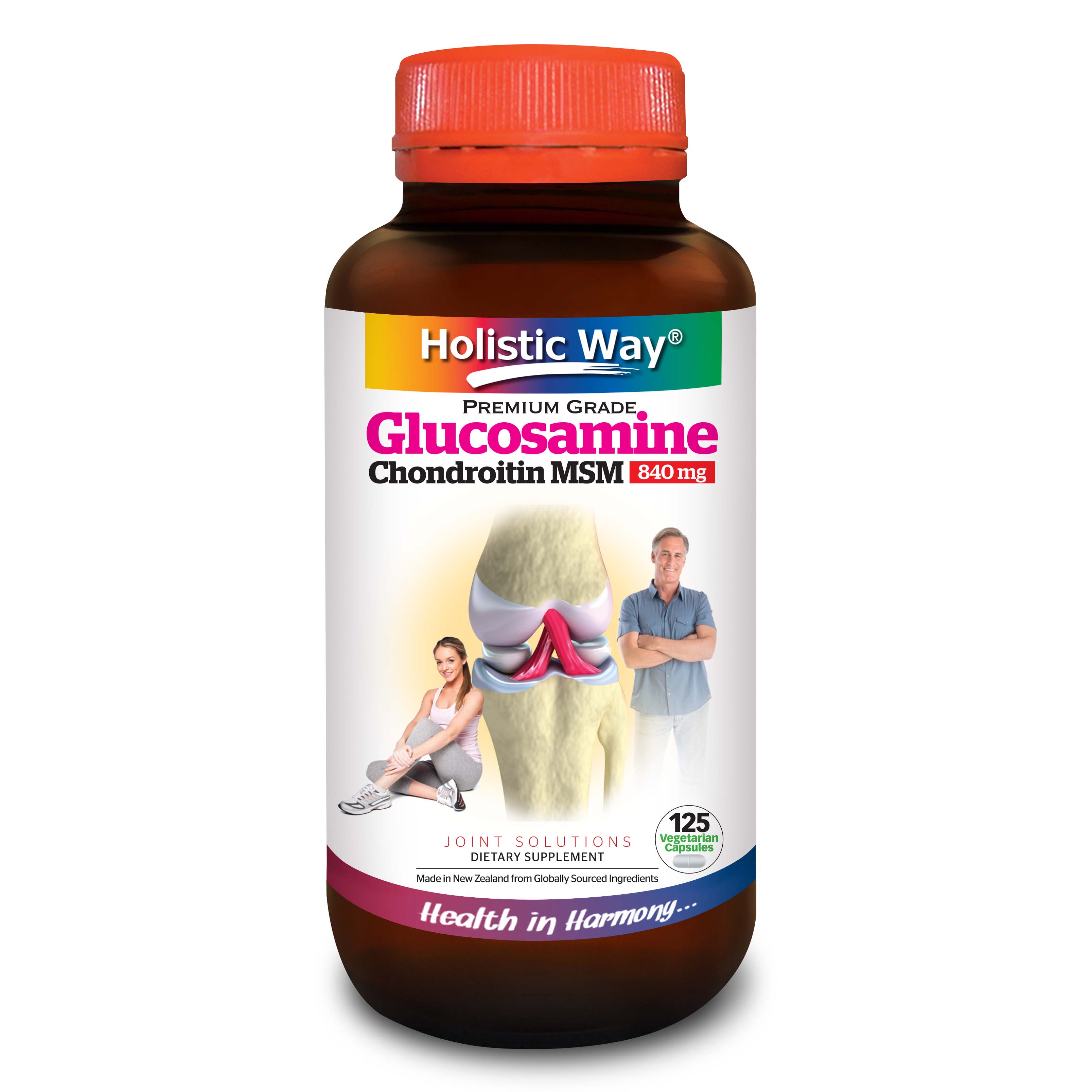 Viên Uống Glucosamine Chondroitin + MSM Giúp Hạn Chế Cứng Khớp, Tăng Sự Dẻo Dai Holistic Way Glucosamine Chondroitin MSM 840Mg
