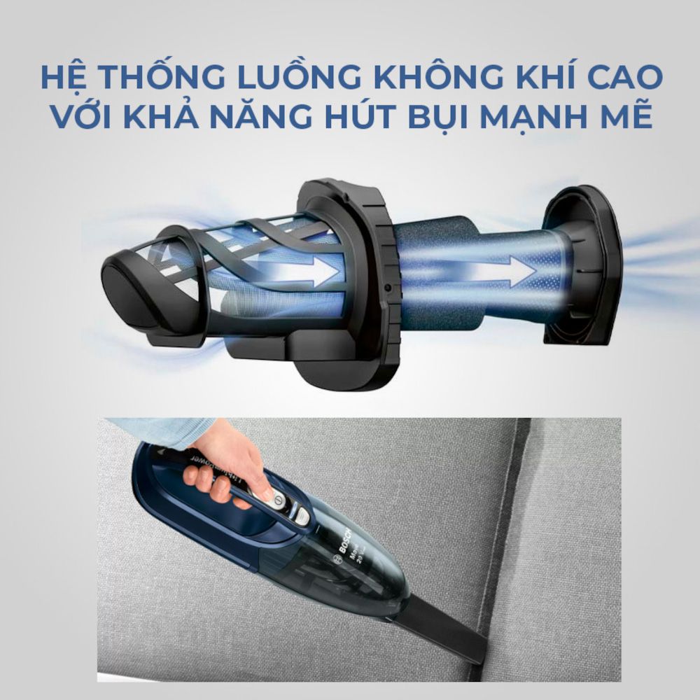Máy hút bụi không dây cầm tay Đức BHN20L 20V công suát hút 45 phút hàng chính hãng