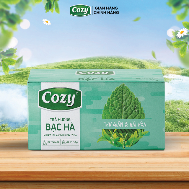 Cozy Trà Cozy túi lọc Hương Bạc Hà 25 túi x 2g Hộp