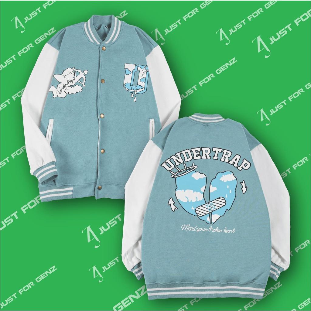 Áo khoác Bomber Varsity Jacket UNDERTRAP, áo bomber nam nữ unisex JFgenz chất nỉ bông BST màu sắc