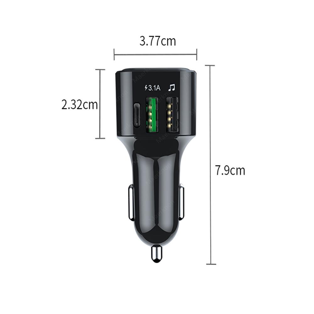 Bộ sạc xe hơi Bluetooth 5.0 FM Máy phát kép USB Bộ điều hợp sạc nhanh