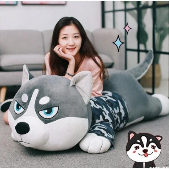Chó Husky Nhồi Bông Mặt Ngáo Siêu Đẹp, Cute - Qùa tặng Gấu Bông Dễ Thương GB11 - 98manhquanks