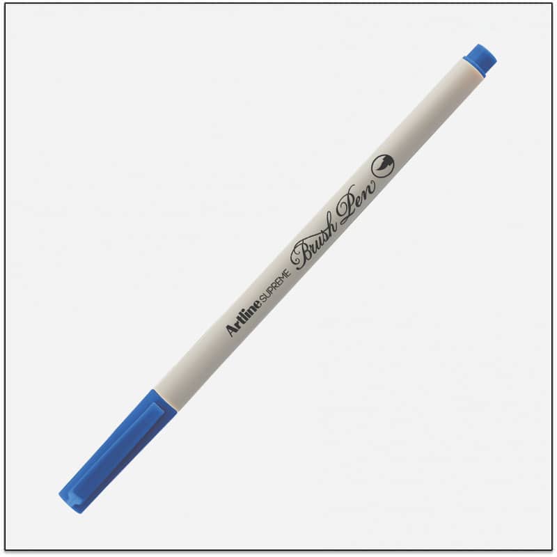 Bút lông đầu cọ viết calligraphy Artline Supreme Brush EPFS-F - Màu xanh dương (Blue)