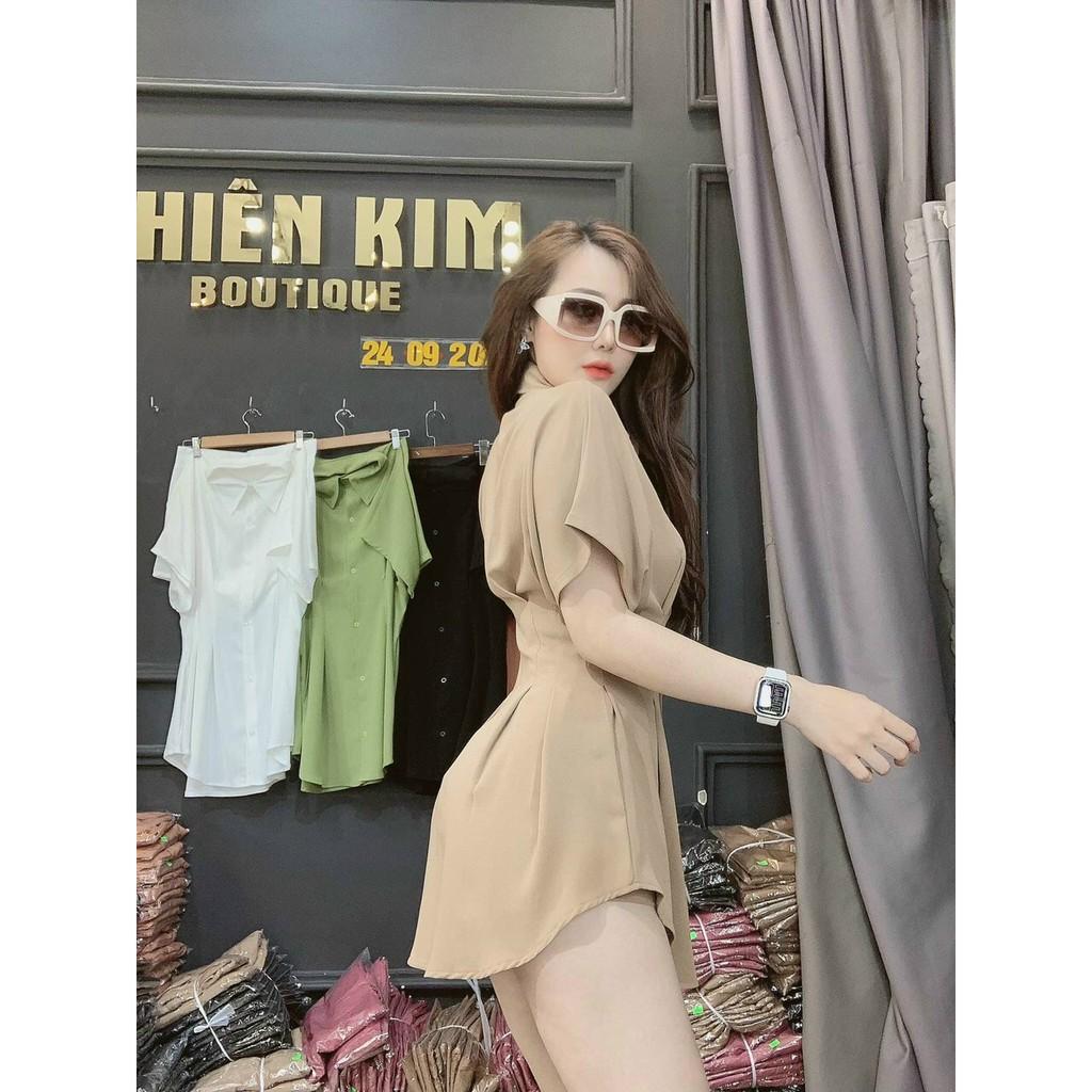 Set đầm sơ mi và quần phong cách nữ tính Việt Hoàng Shop 75