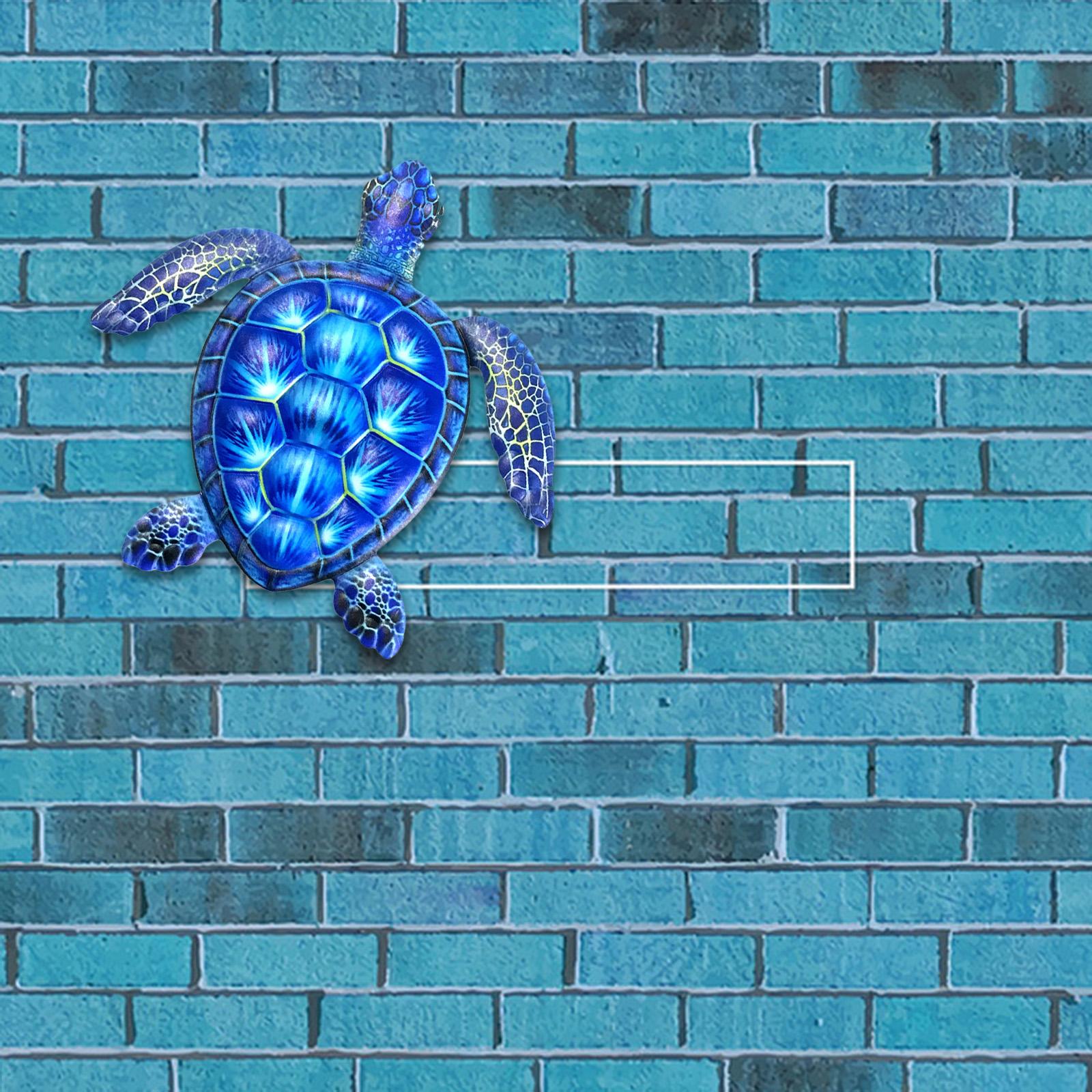 2x Natural Style Metal Wall Decor Animal Ornament Turtle Decoration for Home