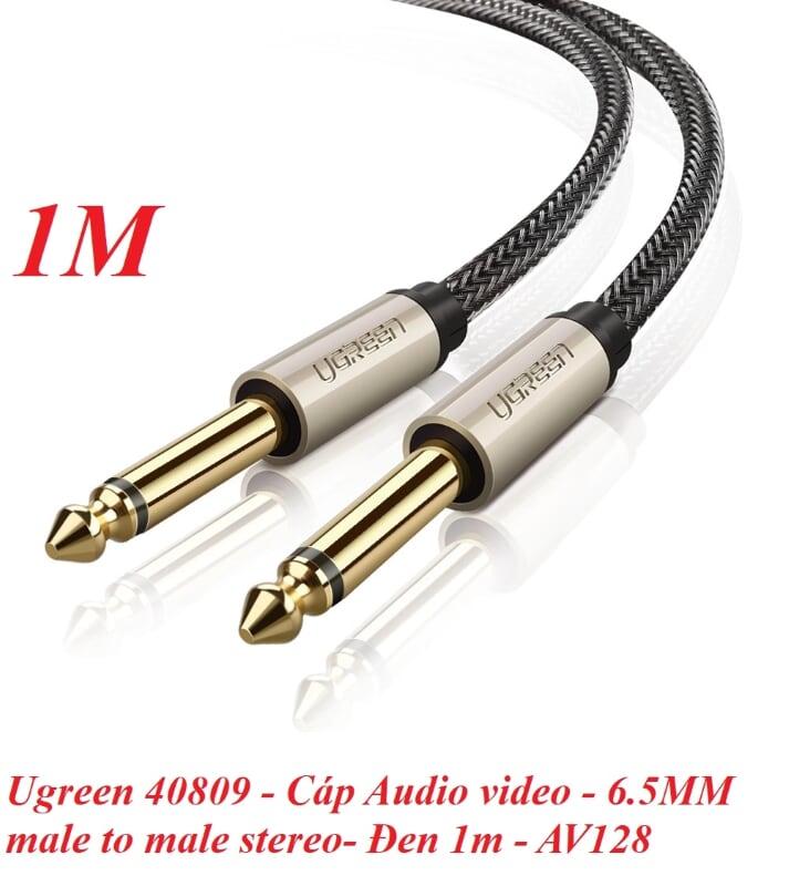 Ugreen UG40809AV128TK 1M màu Đen Cáp âm thanh 2 đầu 6.5mm dương cao cấp - HÀNG CHÍNH HÃNG