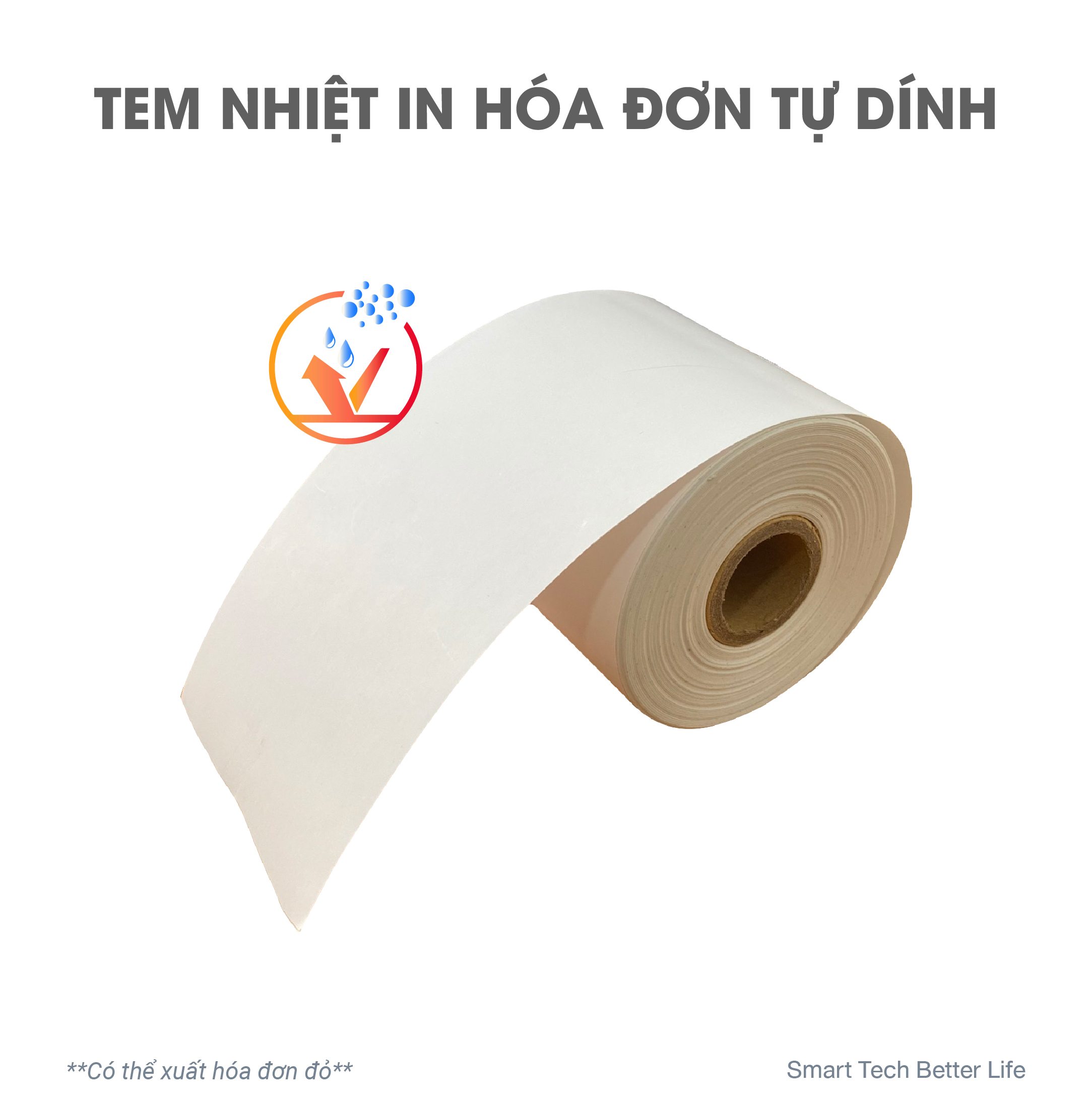 CUỘN LẺ - Tem nhiệt K80 liên tục, tem in đơn TMĐT, Giấy in hóa đơn tự dính 80mm xuyên suốt - Hàng chính hãng