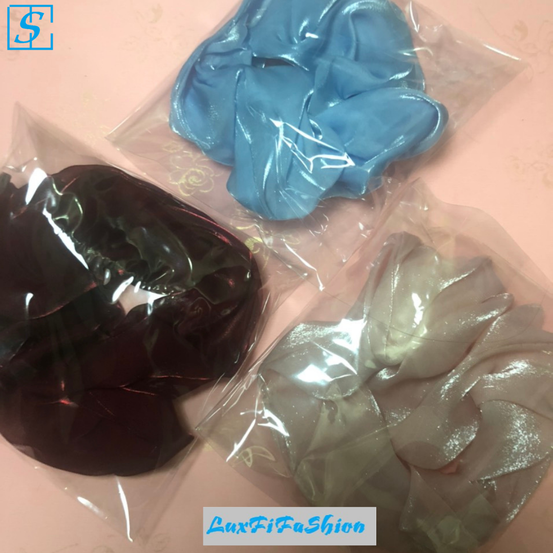 Combo 3 Dây Buộc Tóc, Cột Tóc Scrunchies Không Hoạt Tiết