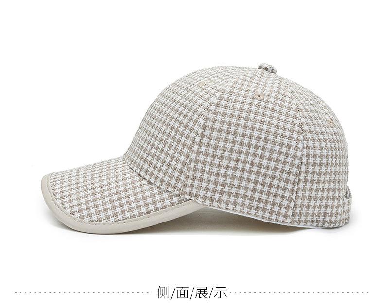 2023 Phụ nữ Mũ Summer Mũ bóng chày mũ Houndstooth Lattice Cap Cap Nữ thể thao cho Gorros Sun Hat Snapback Phổ biến Retro Color: Beige