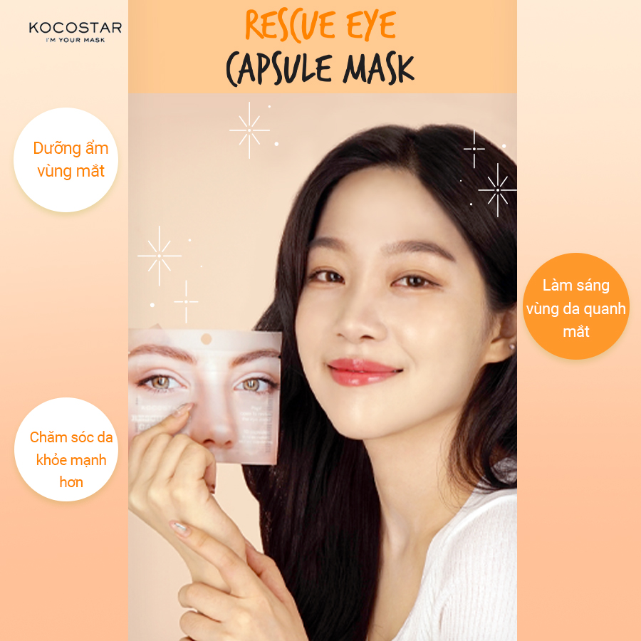 Tinh chất dưỡng &amp; chống nhăn cho mắt Kocostar Rescue Eye Capsule Mask