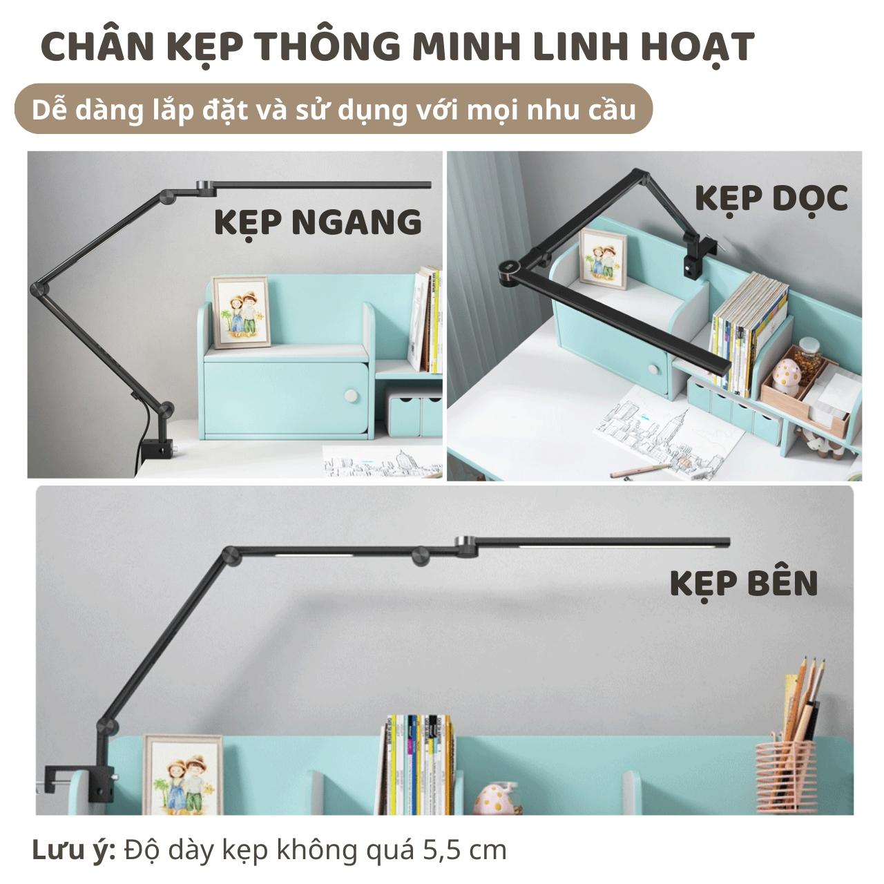 Đèn bàn học Led bảo vệ mắt Ergo Edge 1 DandiHome chống cận để làm việc, đọc sách cao cấp có thể kéo dài và gấp gọn - 3 chế độ sáng thông minh