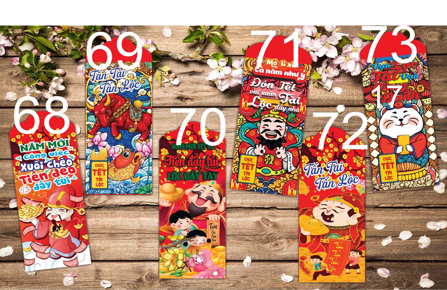 Combo 6 bao lì xì Rồng Tài Lộc - Rồng An Nhiên - Chúc Năm Mới Tết Giáp Thìn 2024 Trọn Vẹn Yêu Thương, Phát Tài Phát Lộc, Sức Khỏe Dồi Dào, Vạn Sự Bình An