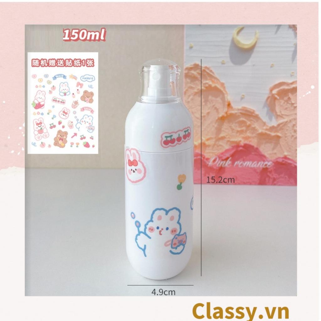 Chai chiết mỹ phẩm dạng xịt, dạng vòi Classy bấm bằng nhựa dung tích 100ml, 50ml PK1398