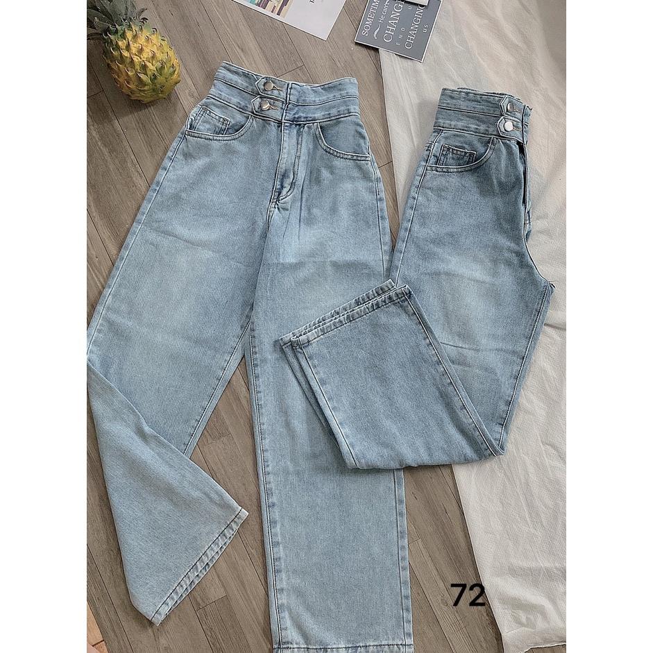 Quần jean nữ baggy jean lưng kiểu, lưng cao size đại