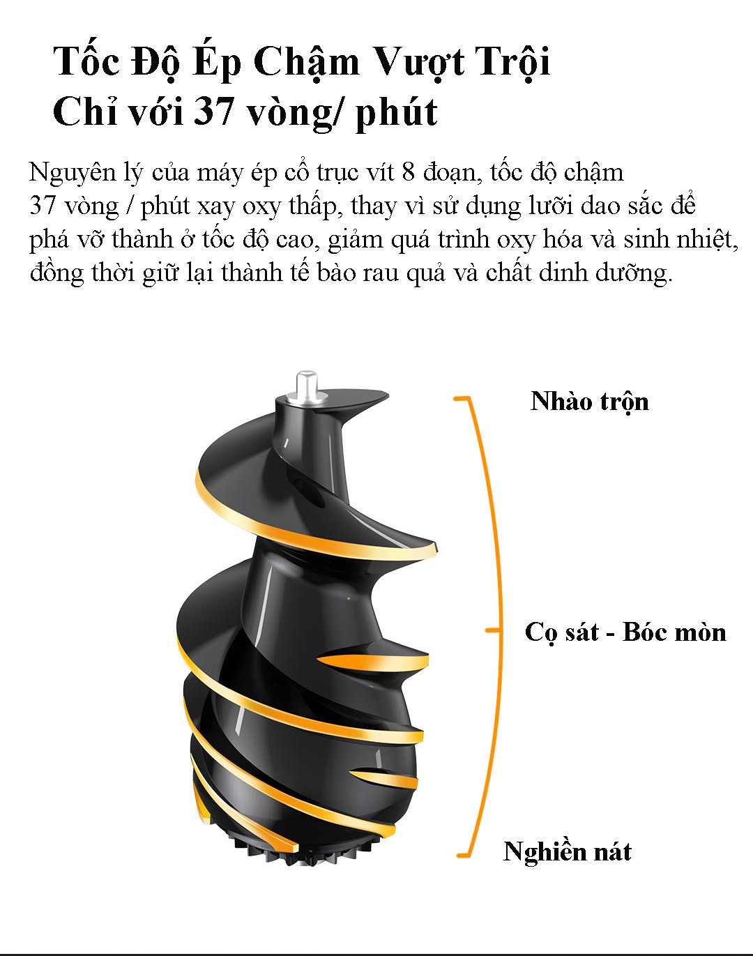 Hình ảnh Máy ép chậm trái cây, hoa quả, rau củ BUD - JE220 - 18MOO Hàng Chính Hãng