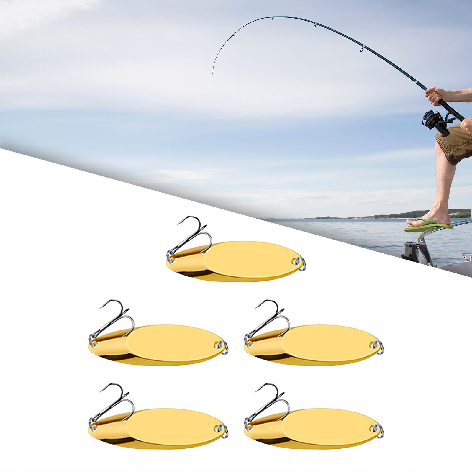 5 Pieces Fishing Spoons Lures Spinnerbaits Hooks Bass Baits and Lures