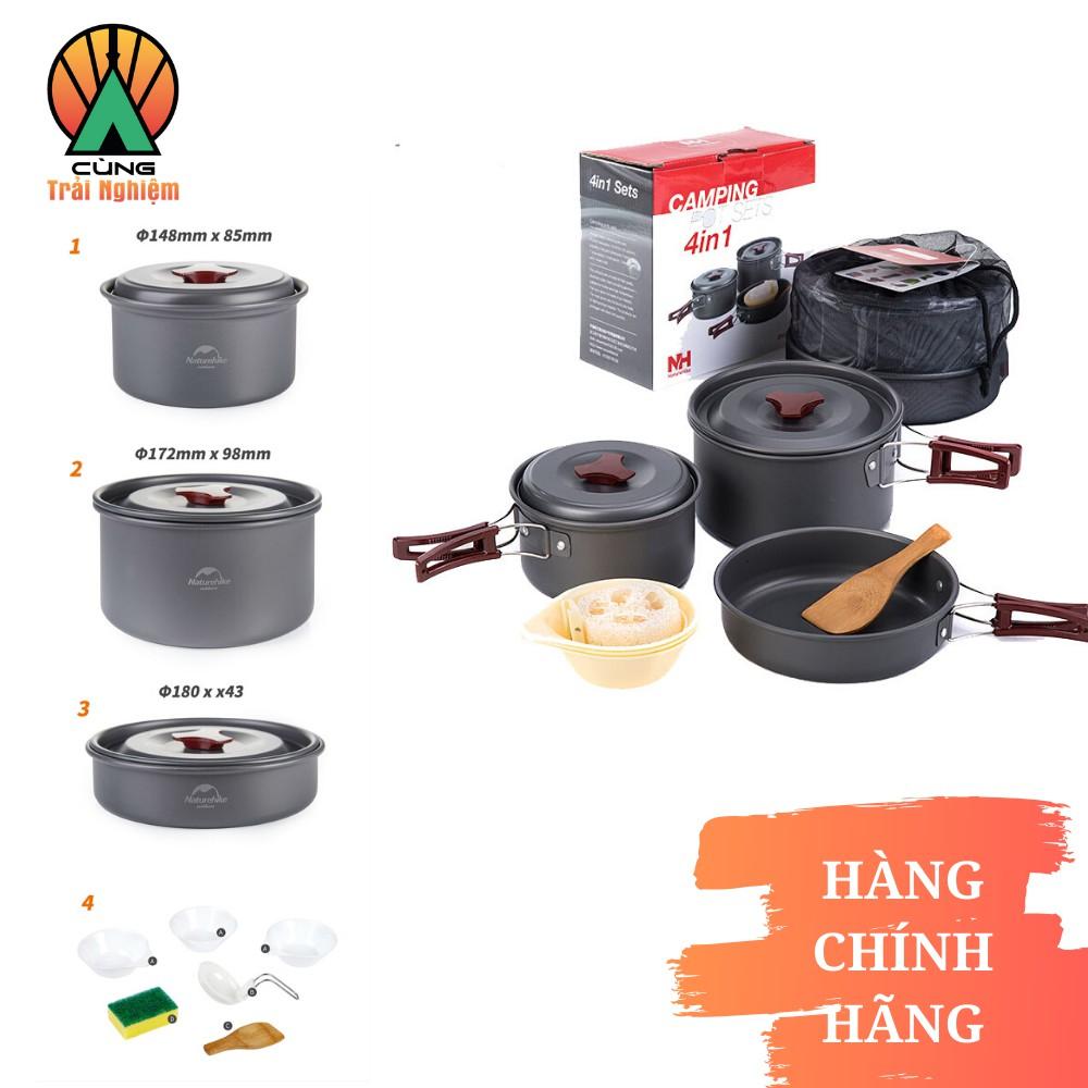 Bộ Nồi Nấu Ăn 3 chiếc cho Dã Ngoại Chống gỉ NatureHike NH15T203-G