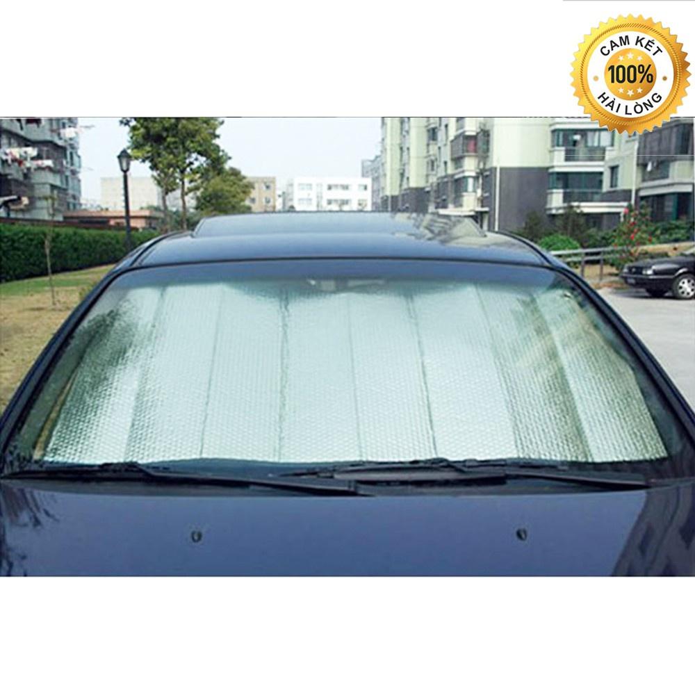 Tấm Che Nắng Kính Trước Ô Tô, Tấm Che Nắng Kính Lái Ô Tô Dạng Xốp Dài Xanh - Bạc