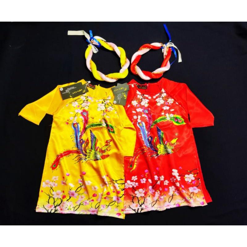 Áo dài bé gái Phượng Hoàng