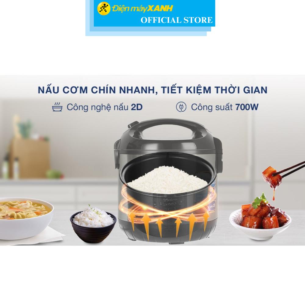 Nồi cơm nắp gài Crystal 2.2 lít NCG2201 - Hàng Chính Hãng